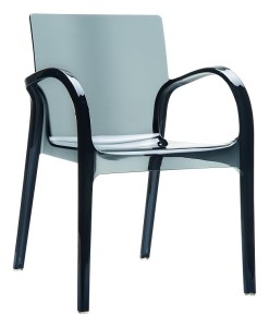 Nowoczesne krzesło kuchenne plastikowe Deya czarny trans