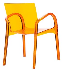 Nowoczesny fotel kuchenny Deya pomarańcz trans