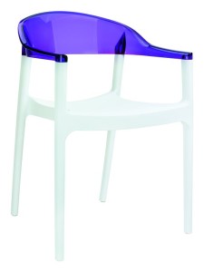 Fotel kuchenny plastikowe Karmen biały fiolet