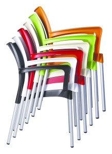 Krzesła plastikowe Dulce sztaplowane