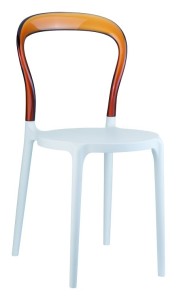Kuchenne krzesło plastikowe Krzesło Mister białe bursztyn