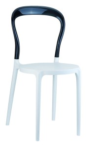 Kuchenne krzesło plastikowe Krzesło Mister białe czarne