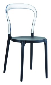 Kuchenne krzesło plastikowe Krzesło Mister czarne clear