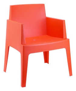 Sztaplowane Krzesło plastikowe Boks pomarańcz