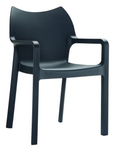 Sztaplowane Krzesło plastikowe nowoczesne Deve czarne