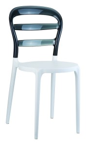 Kuchenne krzesła plastikowe Miss białe czarne
