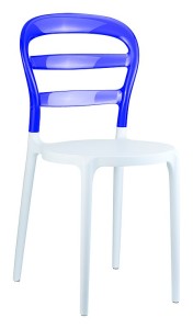Poliwęglanowe krzesła do kuchni Miss biały fiolet