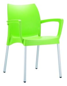 Sztaplowany fotel plastikowy Dulce zielony