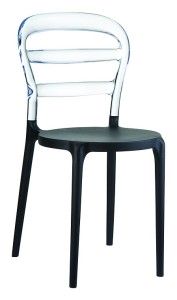 Poliwęglanowe krzesło kuchenne Miss czarny clear