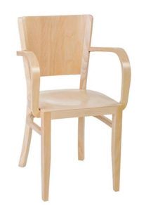 Nowoczesne krzesło z podłokietnikami drewniane BR-0031-1 do restauracji typu Tulip fameg
