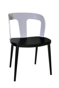 Nowoczesne krzesło drewniane DIKA AS dwukolor czarny biały