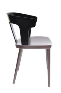 Fotel drewniany nowoczesny DIKA BS dwukolor czarny biały bok