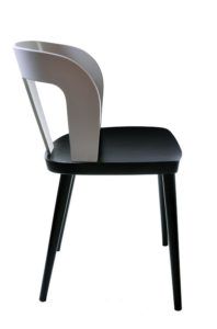 Nowoczesne krzesło drewniane DIKA AS dwukolor czarny biały-bok