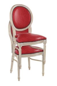 Krzesło stylowe do restauracji A-1001-VPST sztaplowane białe