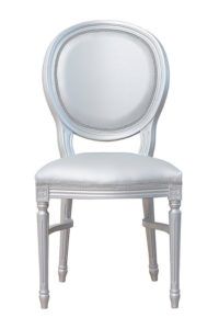 Krzesło stylizowane srebrne A-1001-VST sztaplowane typu Ludwik XVI Luigi