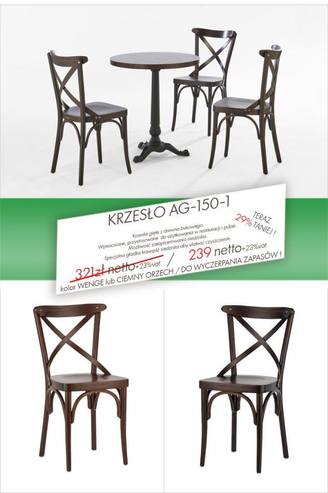 Klasyczne drewniane krzesło z krzyżem w oparciu w promocyjnej najtańszej cenie w Polsce