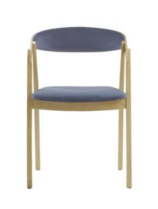Fotel nowoczesny drewniany LOX 2 BS dębowy z tapicerowanym siedziskiem i oparciem nowość