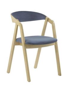 Fotel nowoczesny drewniany LOX 2 BS dębowy z tapicerowanym siedziskiem i oparciem nowość