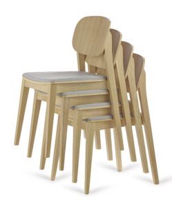 Krzesło nowoczesne ALLEGRI-AS sztaplowane do restauracji dębowe lub bukowe