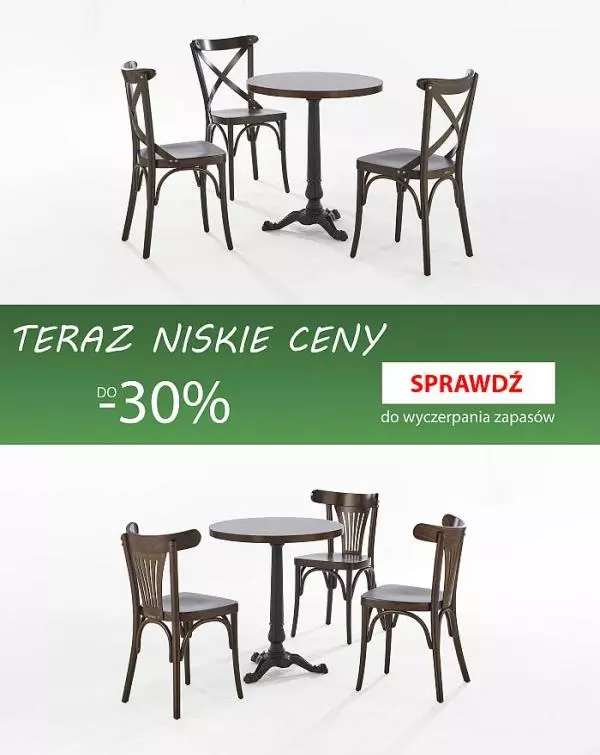 Promocja - Krzesło drewniane gięte do pizzerii, restauracji, do pubu - najniższa cena w Polsce