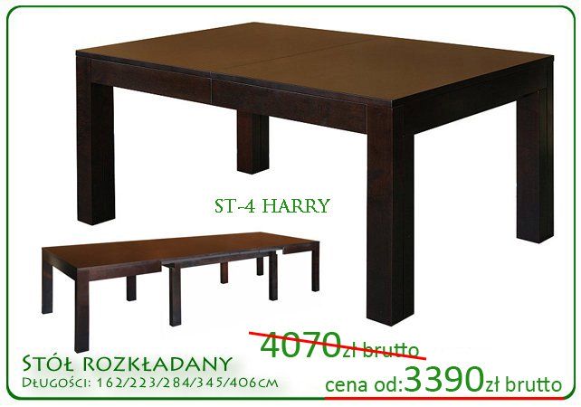 Duże stoły w cenach promocyjnych, stół drewniany Harry drewno dąb lub buk 